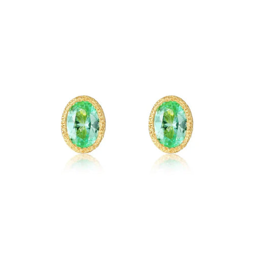 Lafonn 2.12 CTW Green Fancy Lab-Grown Sapphire Solitaire Stud Earrings