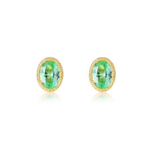 Lafonn 2.12 CTW Green Fancy Lab-Grown Sapphire Solitaire Stud Earrings