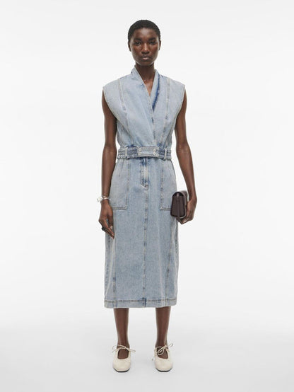 Lana Midi Denim Dress (Light Blue Denim)