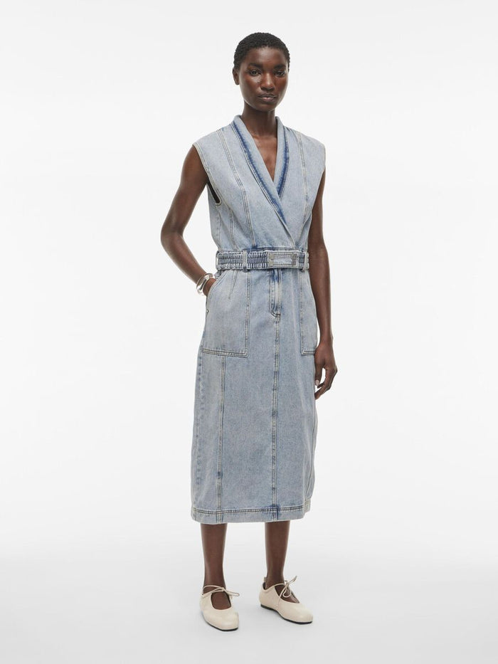 Lana Midi Denim Dress (Light Blue Denim)
