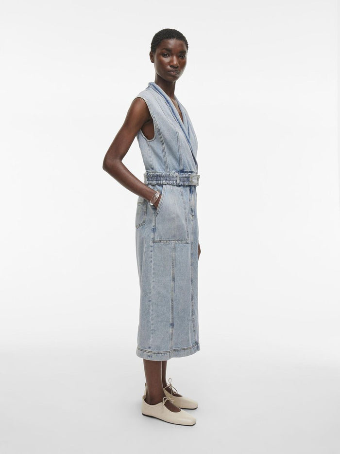Lana Midi Denim Dress (Light Blue Denim)