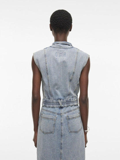 Lana Midi Denim Dress (Light Blue Denim)