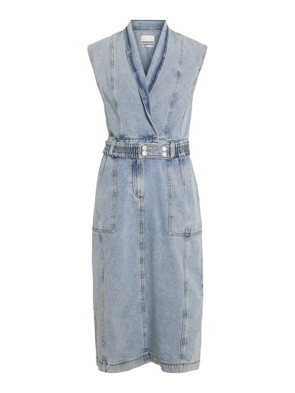 Lana Midi Denim Dress (Light Blue Denim)