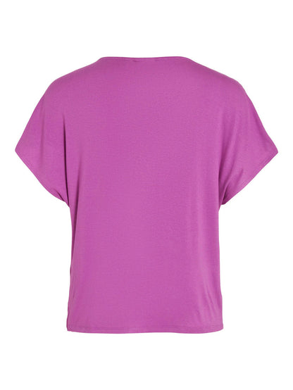 LETTE V-NECK SATIN TOP (CATTLEYA ORCHID)