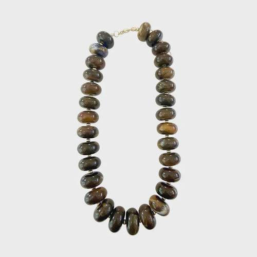 Liberty Chunky Beaded Necklace in Brown
