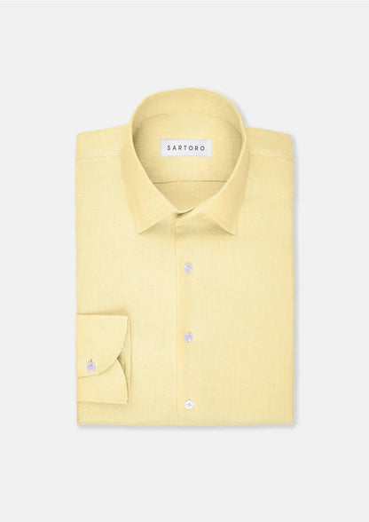 Light Yellow Linen Shirt - SARTORO