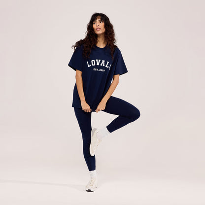 Lightweight Everyday High Waisted Leggings - Navy