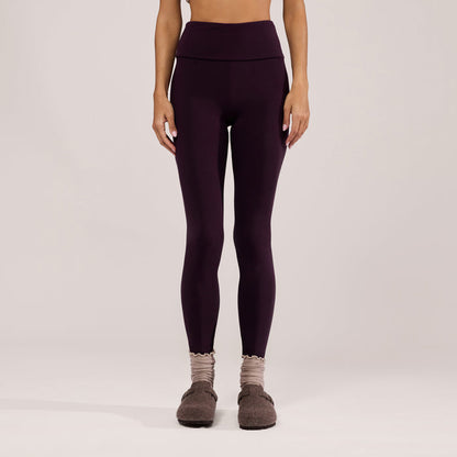Lightweight Everyday High Waisted Leggings - Wine