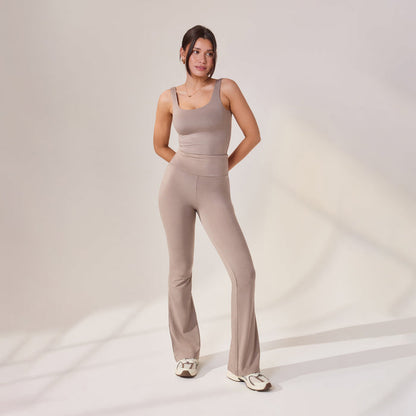 Lightweight Flare Leggings - Stone