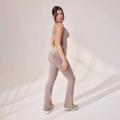 Lightweight Flare Leggings - Stone