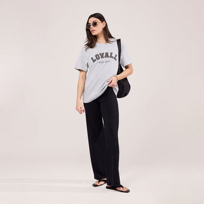 Lightweight Wide Leg Trousers - Black