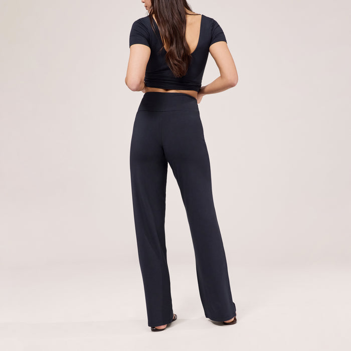 Lightweight Wide Leg Trousers - Vintage Navy
