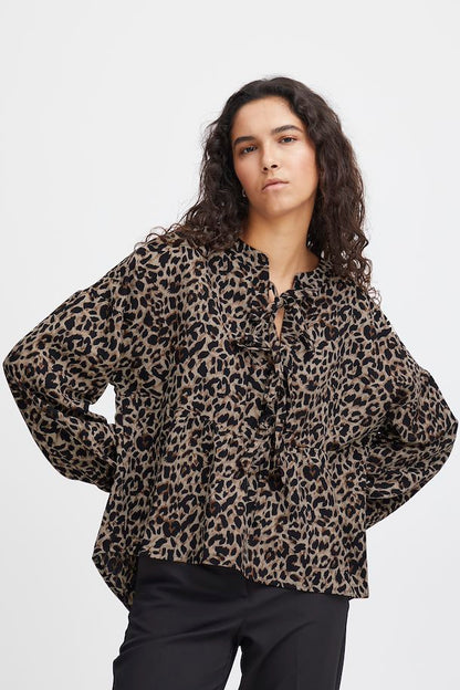 LINDA BLOUSE (TANNIN BROWN/BLACK)