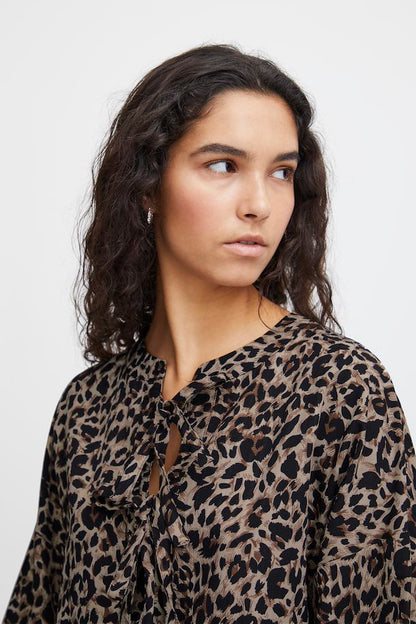 LINDA BLOUSE (TANNIN BROWN/BLACK)