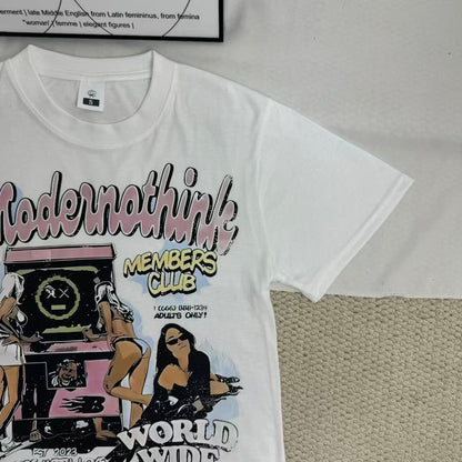 Lip Print Crew Neck Casual Short-Sleeve T-Shirt
