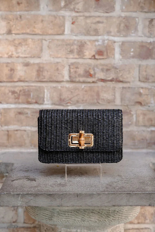Lisi Lerch Lilly Black Straw Clutch