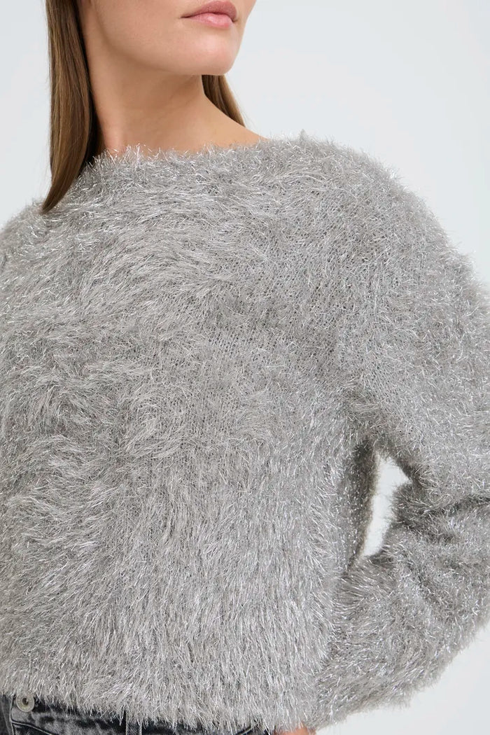 Liz Faux Fur Jumper (Silver)