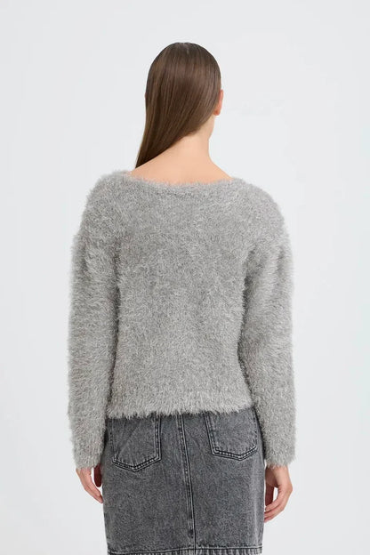 Liz Faux Fur Jumper (Silver)