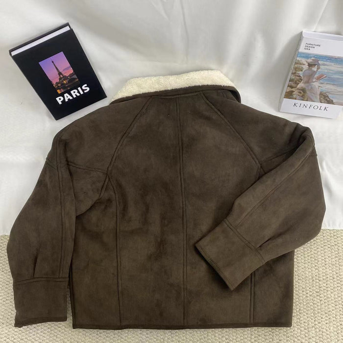 Loose-Fitting Suede And Shearling Coat