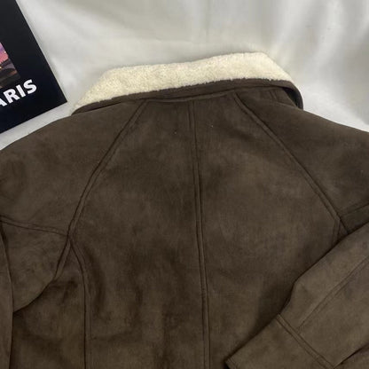 Loose-Fitting Suede And Shearling Coat