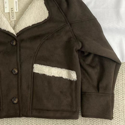 Loose-Fitting Suede And Shearling Coat