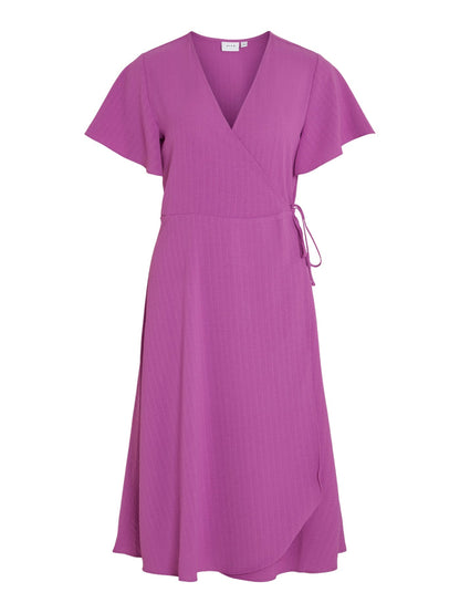 Lovie Wrap Midi Dress (Cattleya Orchid)