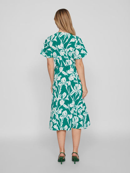 Lovie Wrap Midi Dress (Ultramarine Green)