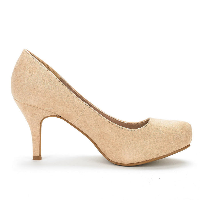 Low Stiletto Heel Platform Pumps