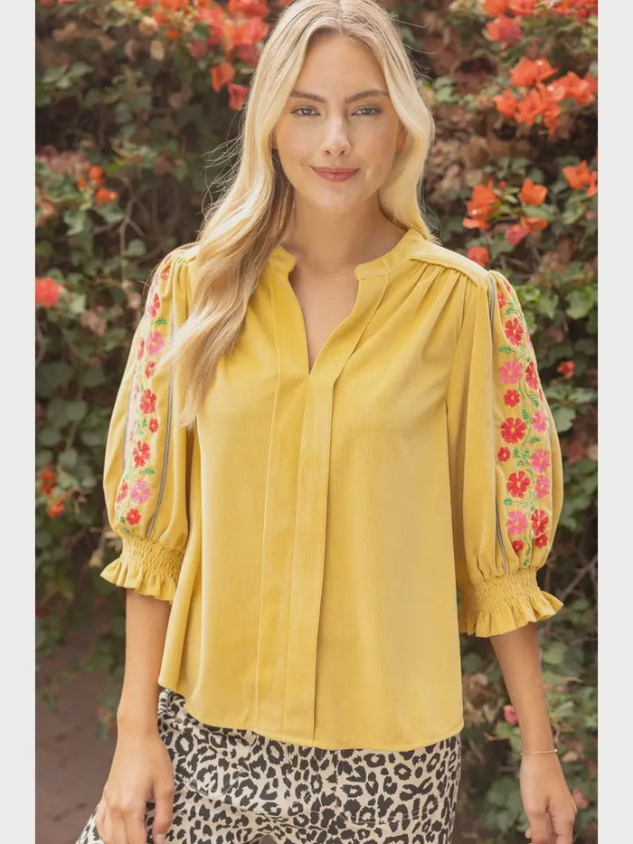Made For Wandering Mustard Yellow Top
