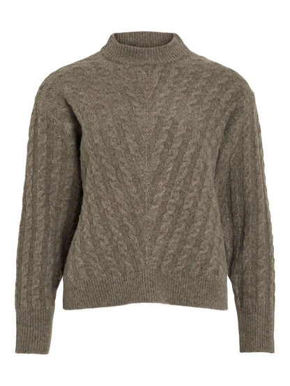 Mandy High Neck Knit Jumper (Falcon/Melange)
