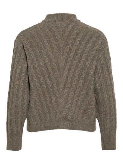 Mandy High Neck Knit Jumper (Falcon/Melange)