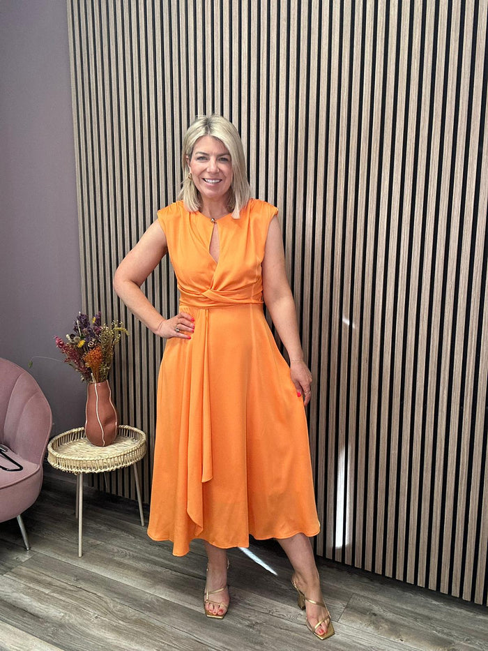 MARIAN KNOT DRESS (ORANGE)
