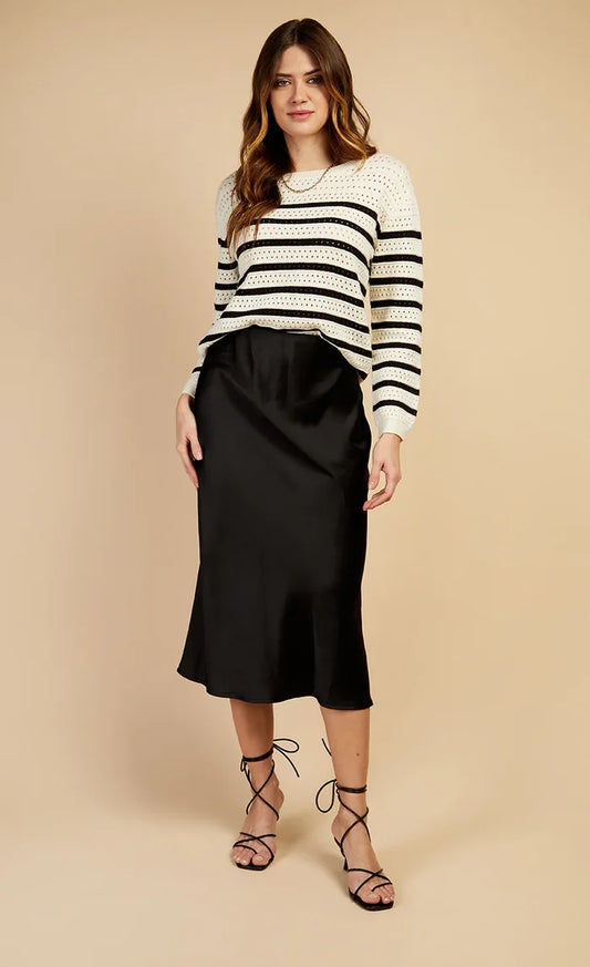 Marnie Satin Skirt (Black)