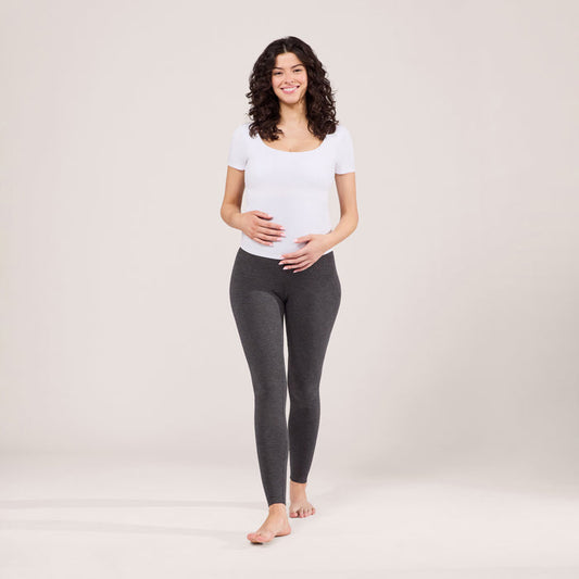 Maternity Lightweight Everyday Leggings - Dark Grey Marl