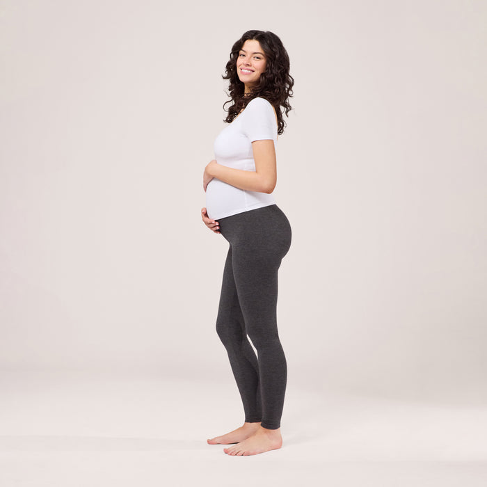 Maternity Lightweight Everyday Leggings - Dark Grey Marl