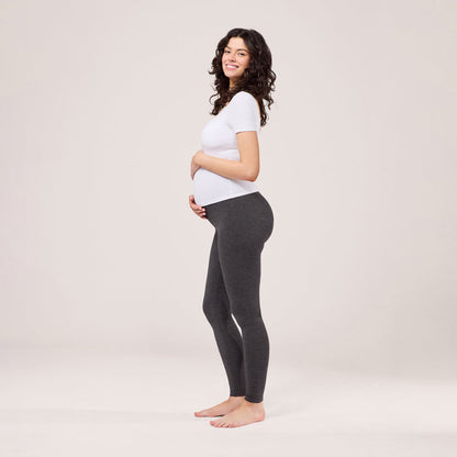 Maternity Lightweight Everyday Leggings - Dark Grey Marl