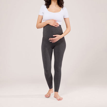 Maternity Lightweight Everyday Leggings - Dark Grey Marl
