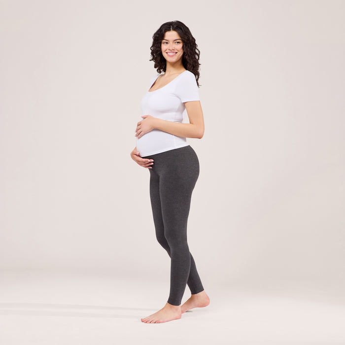 Maternity Lightweight Everyday Leggings - Dark Grey Marl