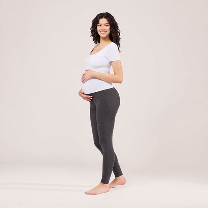 Maternity Lightweight Everyday Leggings - Dark Grey Marl