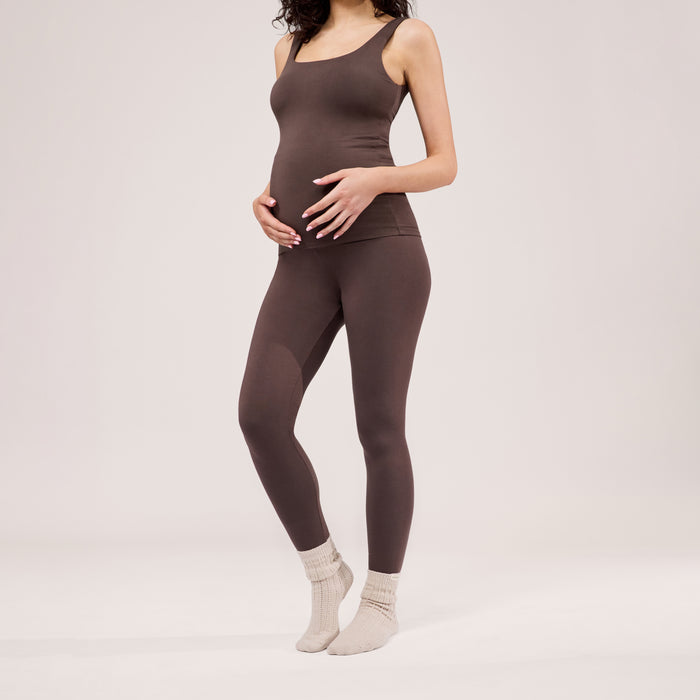 Maternity Lightweight Everyday Leggings - Espresso Brown
