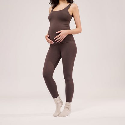 Maternity Lightweight Everyday Leggings - Espresso Brown