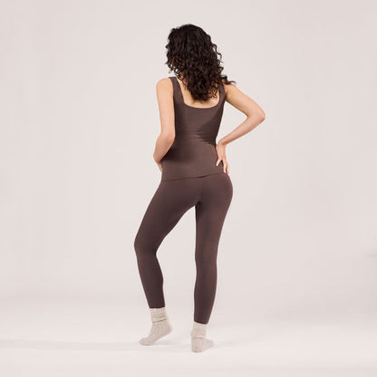 Maternity Lightweight Everyday Leggings - Espresso Brown