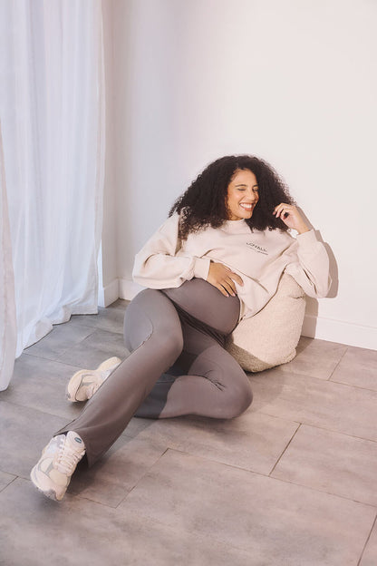 Maternity Lightweight Flare Leggings - Slate Green