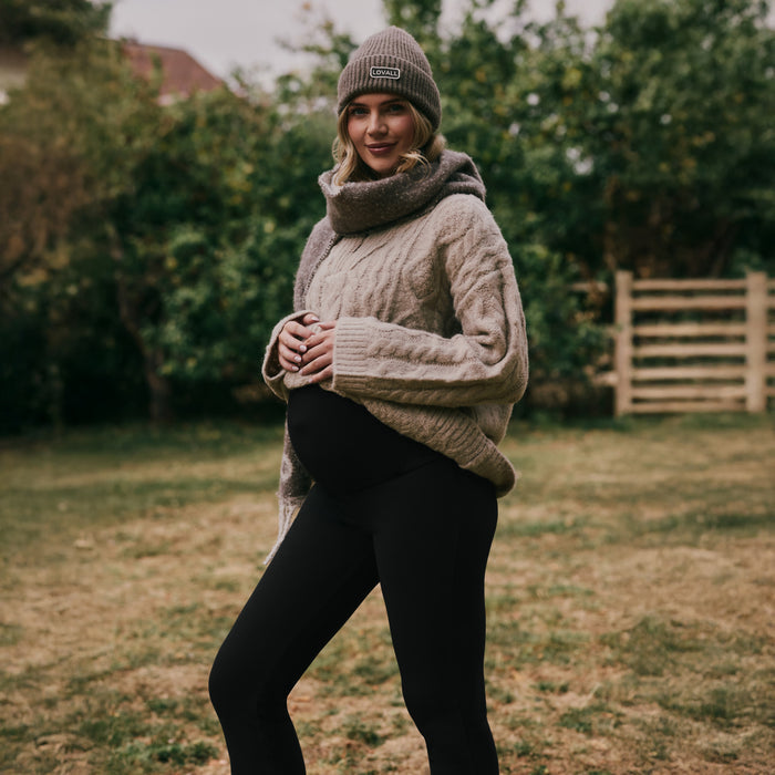 Maternity Winter Flare Leggings - Black