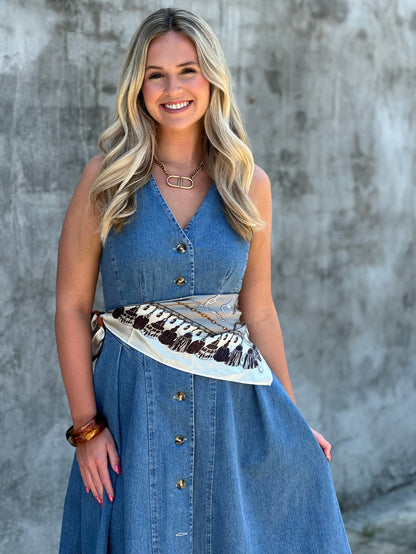 Meant For This Denim Midi Dress