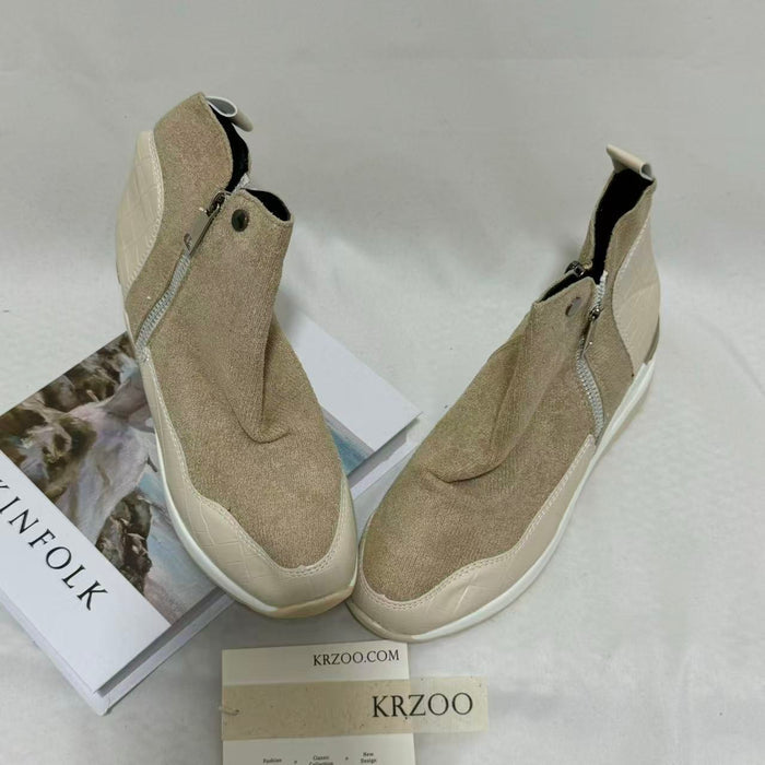 Mid-Heel Side-Zip Boots