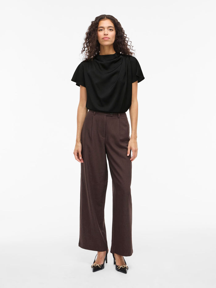 Mina Funnel Neck Top (Black Beauty)