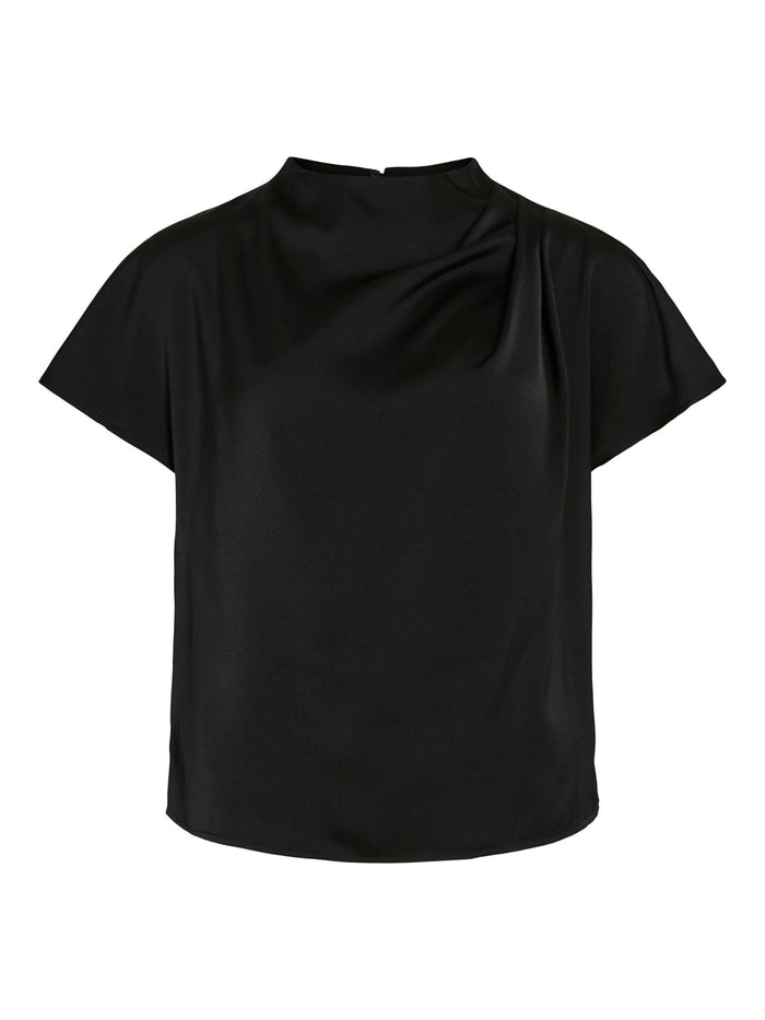 Mina Funnel Neck Top (Black Beauty)
