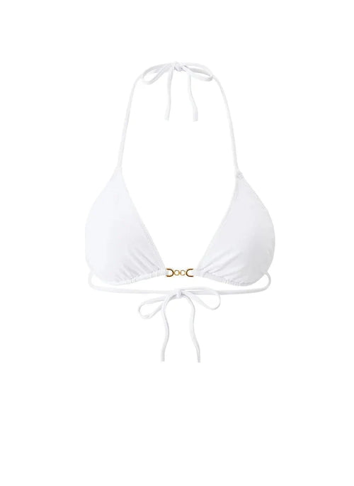 Tops Melissa Odabash Monza Triangle Chain Bikini Top White Apoella