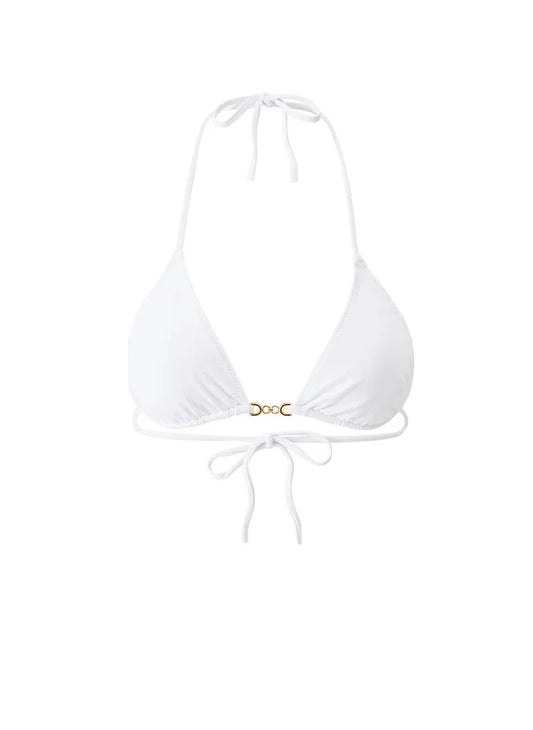 Tops Melissa Odabash Monza Triangle Chain Bikini Top White Apoella